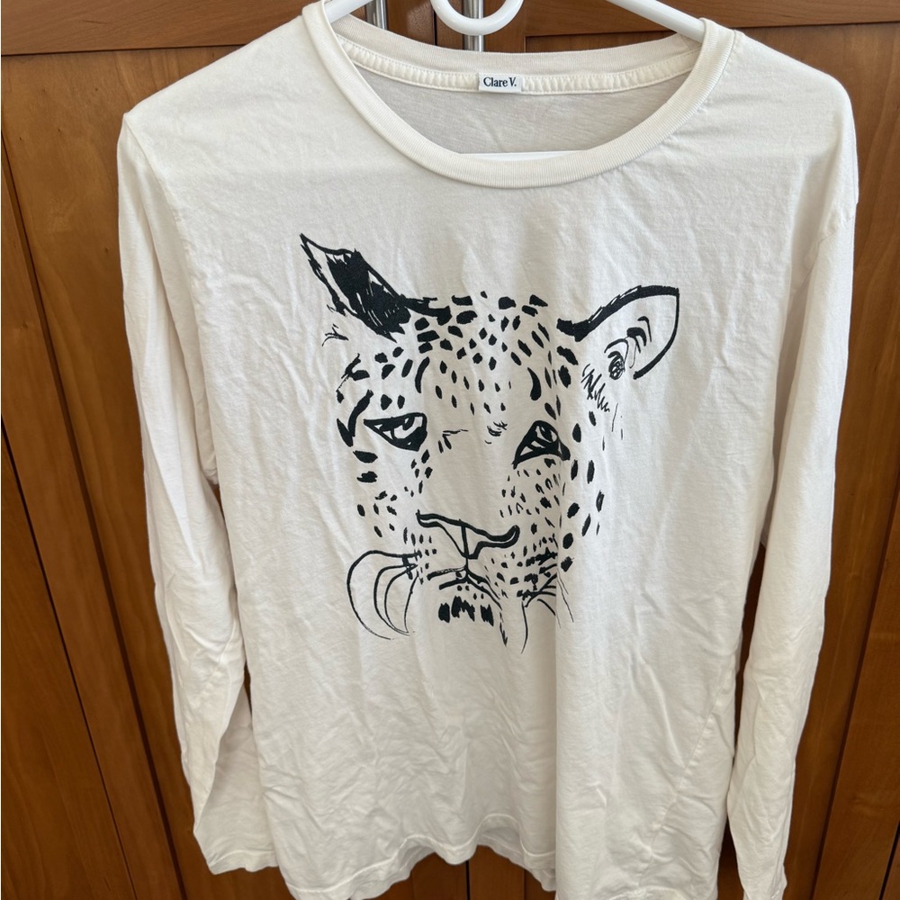 Clare V Cream Long Sleeve Top x Anthropologie